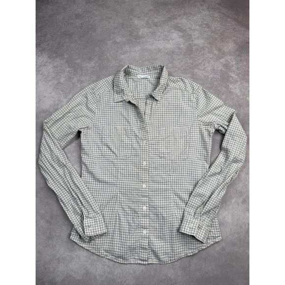 James Perse Shirt Womens Large Plaid Button Down WFE3598 Pockets - Picture 1 of 16